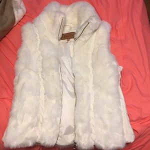 Miss Posh white furry vest